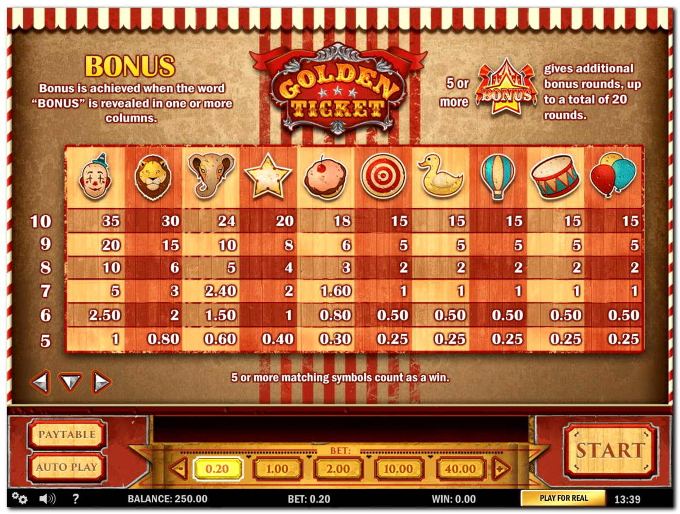135 free spins casino at Casino Classic