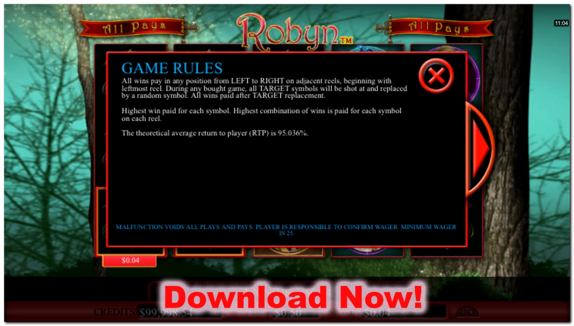 250% Match bonus casino at Win A Day Casino
